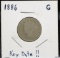 1886 V-Nickel Good KEY Date