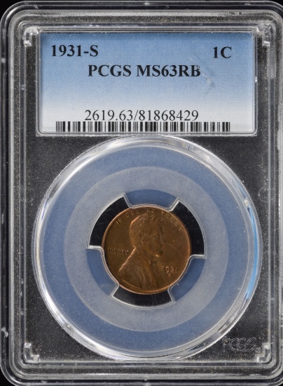 1931-S Lincoln Cent PCGS MS-63 RB