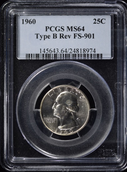 1960 Type B Rev Silver Washington Quarter PCGS MS-64