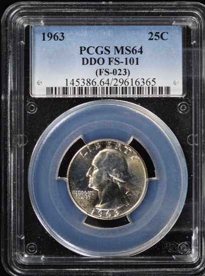 1963 Silver Washington Quarter PCGS MS-64 DDO FS