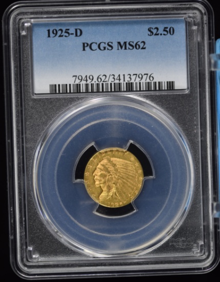 1925-D $2.5 Gold Indian PCGS MS-62