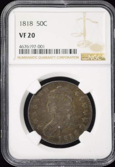 1818 Capped Bust Half Dollar NGC VF-20