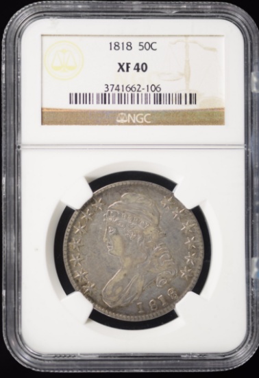 1818 Capped Bust Half Dollar NGC XF-40
