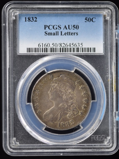 1832 Capped Bust Half Dollar PCGS AU-50 Small Letters