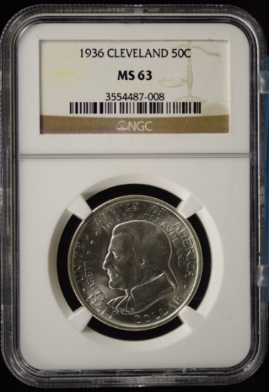 1936 Cleveland Commen Half Dollar NGC MS-63