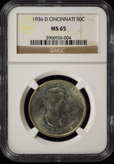 1936-D Cincinnati Commen Half Dollar NGC MS-65