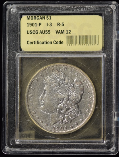 1901 Morgan Dollar USCG AU-55