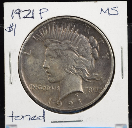 1921 Peace Dollar MS Toned