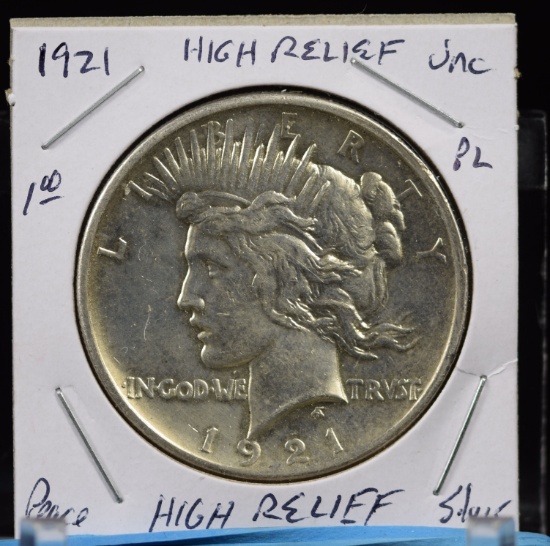 1921 High Relief Peace Dollar UNC Rare-Nice