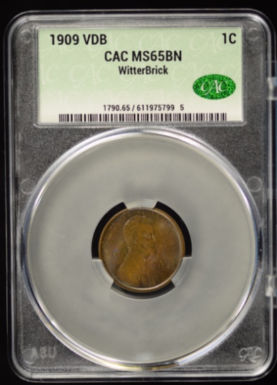1909-VDB Lincoln Cent CAC 65 BN