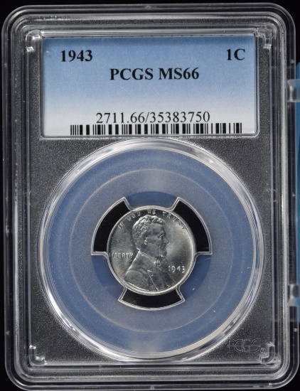 1943 Steel Lincoln Cent PCGS MS-66