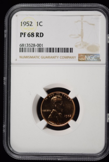 1952 Proof Lincoln Cent NGC PF-68 Red