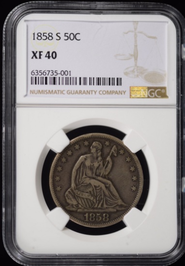 1858-S Seated Half Dollar NGC XF-40