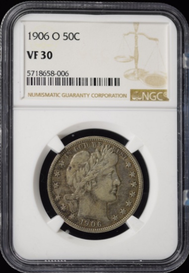 1906-O Barber Half Dollar NGC VF-30