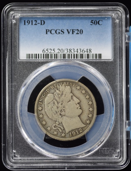 1912-D Barber Half Dollar PCGS VF-20