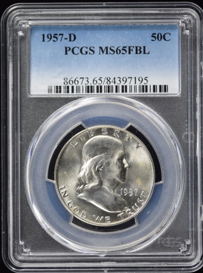 1957-D Franklin Half Dollar PCGS MS-65 FBL