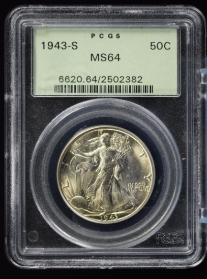 1943-S Walking Half Dollar PCGS MS-64 OGH