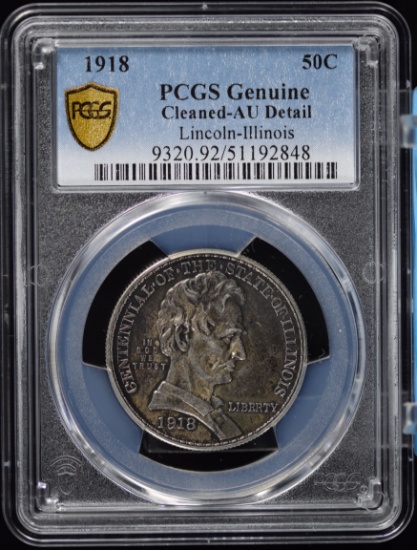 1918 Lincoln Commem Half Dollar PCGS AU Details