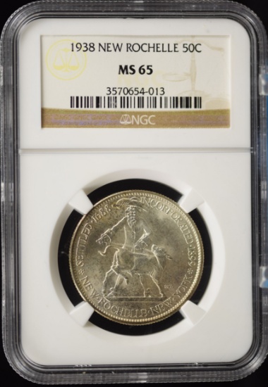 1938 New Rochelle Commen Half Dollar NGC MS-65