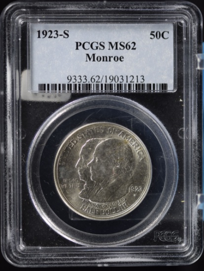 1923-S Monroe Commen Half Dollar PCGS MS-62