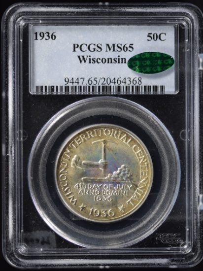 1936 Wisconsin Commen Half Dollar PCGS MS-65 CAC