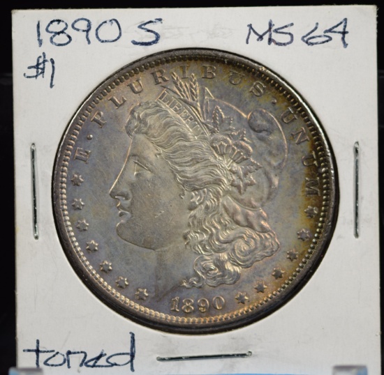 1890-S Morgan Dollar MS64 Toned