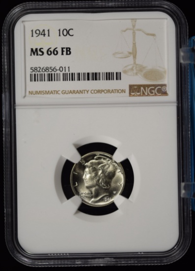 1941 Mercury Dime NGC MS-66 FB Super Nice