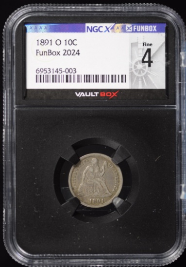 1891-O Seated Dime NGCX Fine 4
