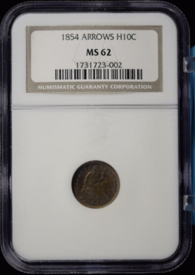 1854 Seated Liberty Half Dime NGC MS-62