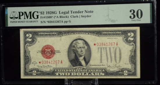 1928G Star $2 Legal Tender Note PMG 30 VG