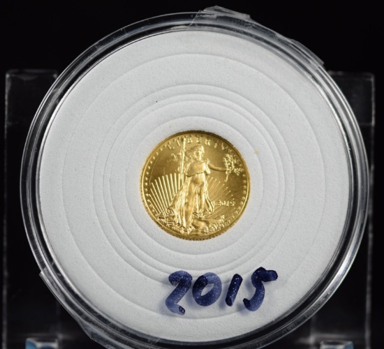 2015 $5 Gold Eagle 1/10th of Fine Gold