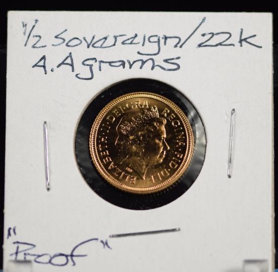2000 .5 Sovereign/22K Proof 4.4 grams