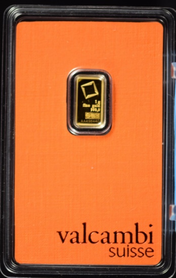1 Gram of Gold Bar Valcambi Suisse
