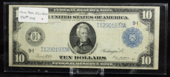 1914 $10 Federal Reserve Note FR939 Minneapolis