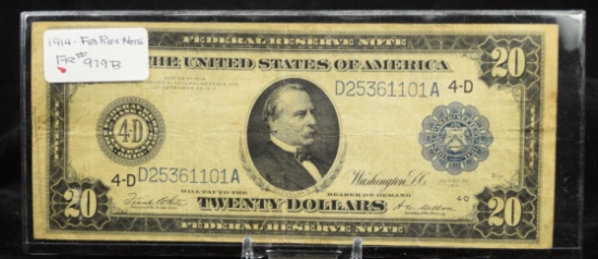 1914 $20 Federal Reserve Note FR979 Cleveland