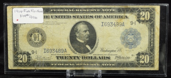 1914 $20 Federal Reserve Note FR996 Minneapolis