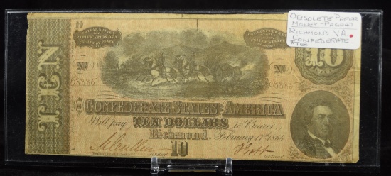 $10 CSA Obsolete Money Richmond VA
