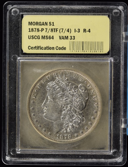 1878 7/8tf Morgan Dollar USCG MS-64