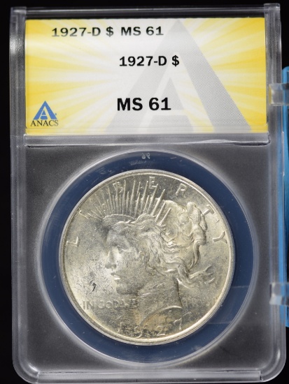1927-D Peace Dollar ANACS MS-61