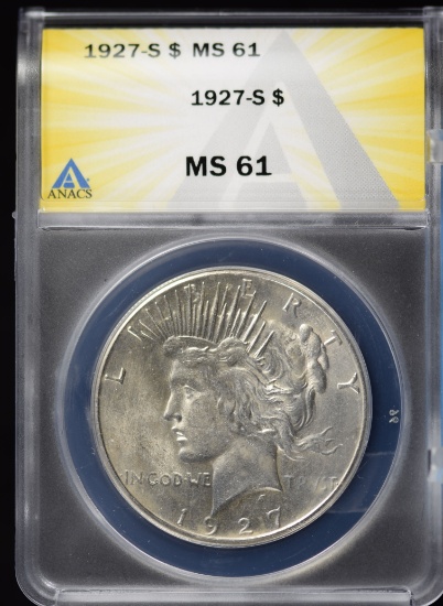 1927-S Peace Dollar ANACS MS-61