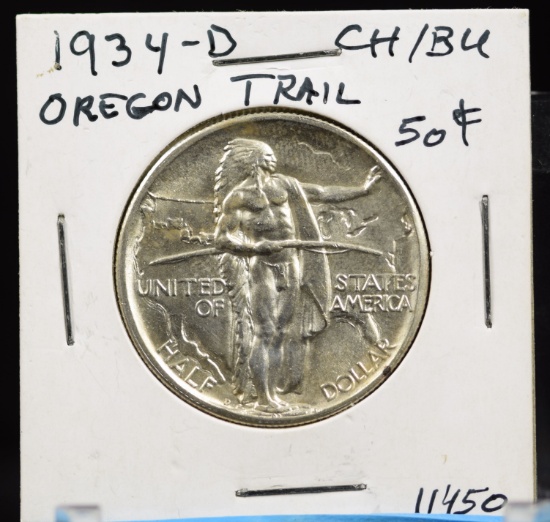 1934-D Oregon Trail Commen Half Dollar CH/BU