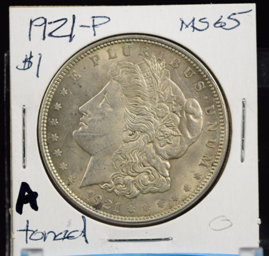 1921 Morgan Dollar MS65 Toned A