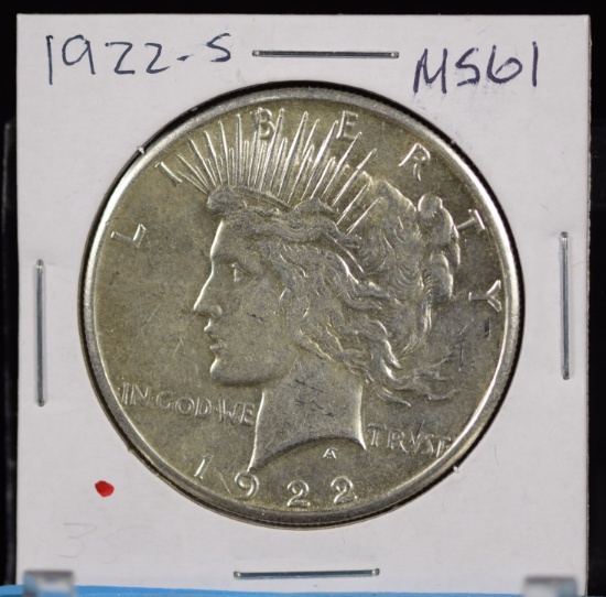 1922-S Peace Dollar MS61