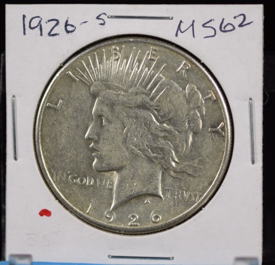 1926-S Peace Dollar MS62