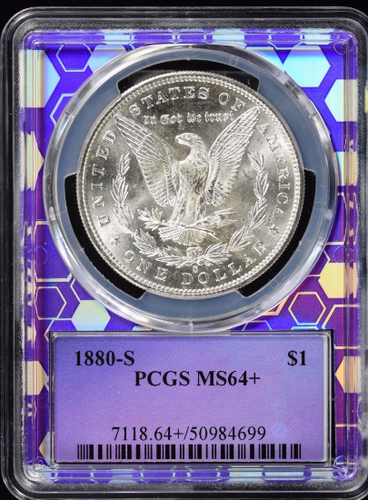 1880-S Morgan Dollar Purple Holder PCGS MS-64 Plus