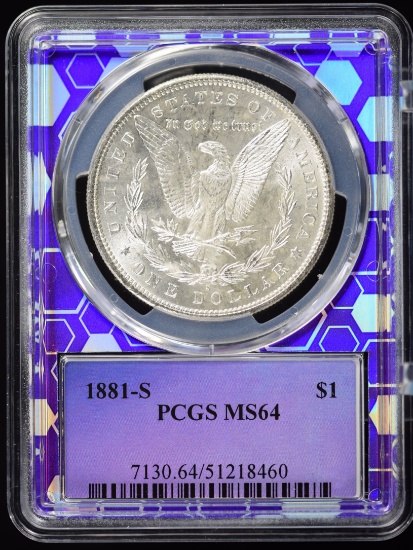 1881-S Morgan Dollar Purple Holder PCGS MS-64