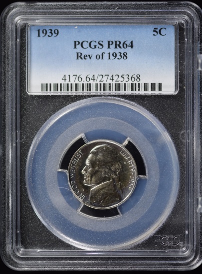 1939 Rev of 38 Jefferson Nickel PCGS PR-64
