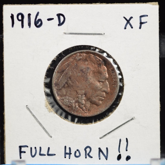 1916-D Buffalo Nickel XF Full Horn