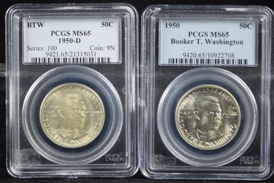 1950 & 50-D BTW Commen Half Dollars PCGS MS-65