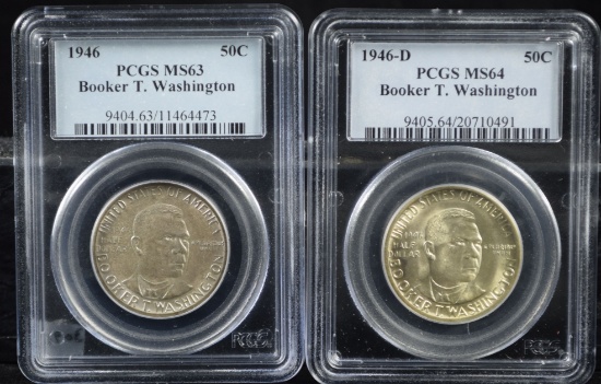 1946 & 46-D Commen Half Dollars PCGS MS-63/64